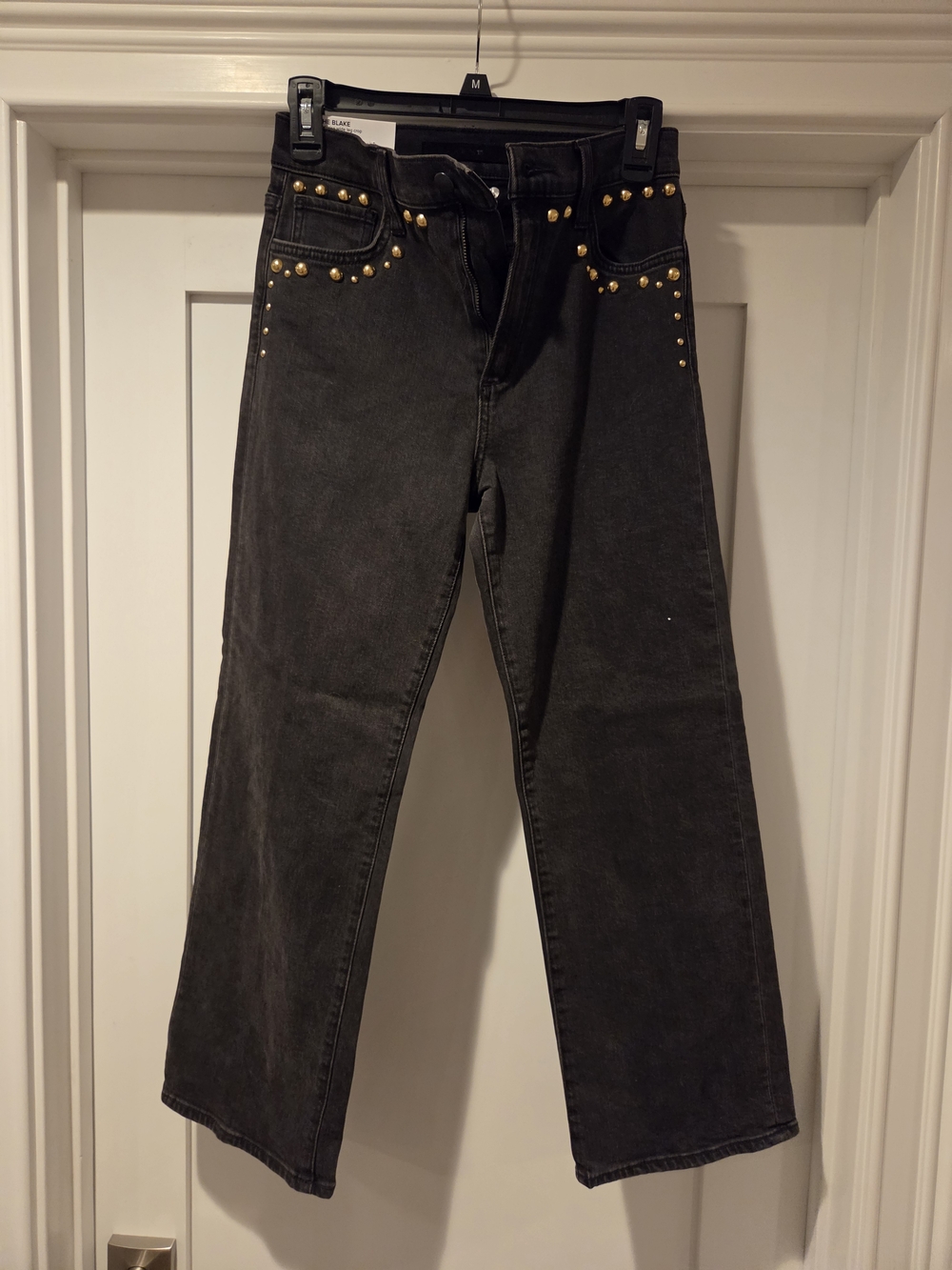 Joe's Jeans The Blake Black High-Waist Jeans with Gold Studs